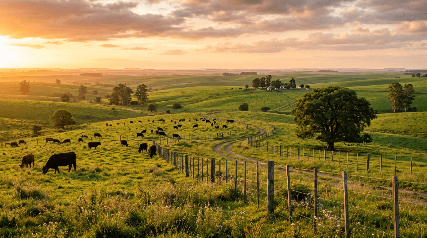 Ganado en campos argentinos